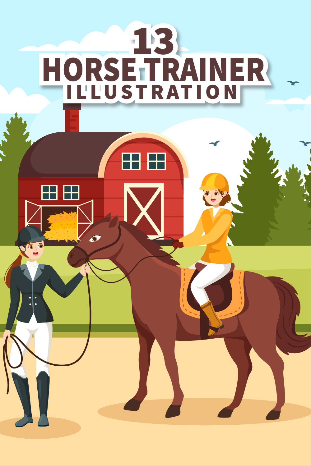 Horse Trainer Graphics Design pinterest image.