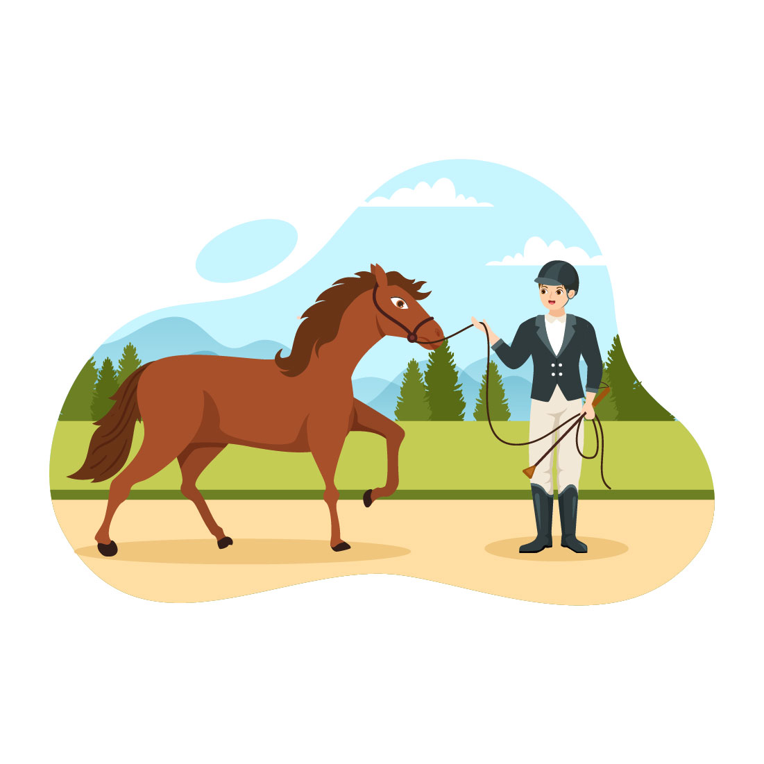 Equestrian Sport Horse Trainer Illustration cover image.