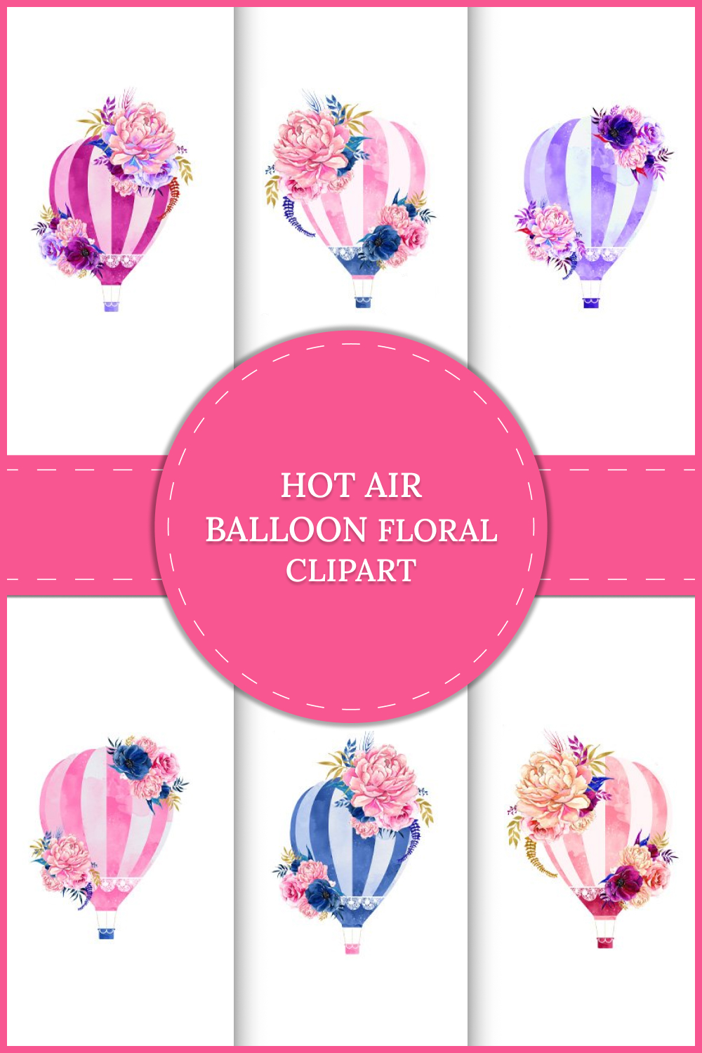 hot air balloon floral clipart 02 50