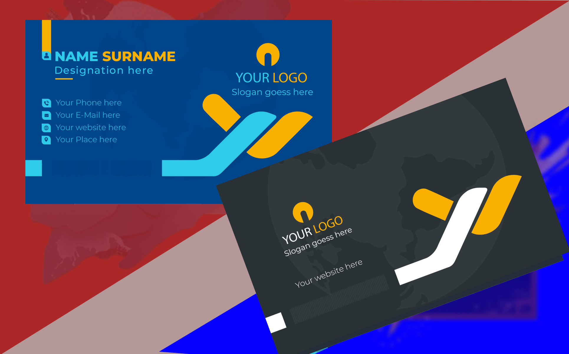 Business Card Minimal Design Bundle preview image.