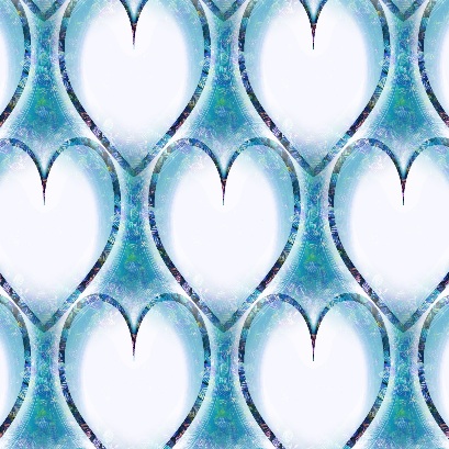 Hand drawn blue hearts.