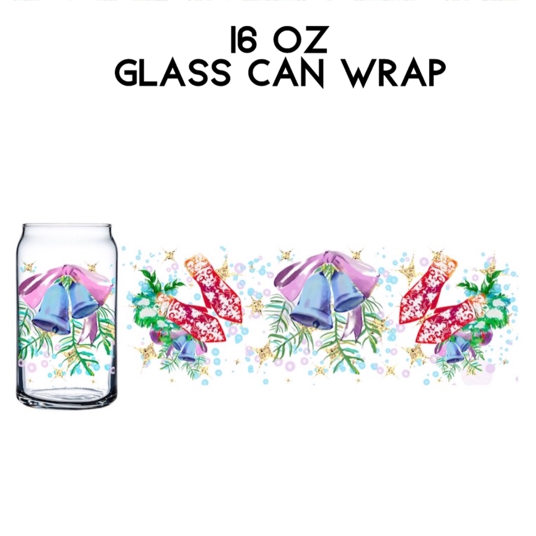 Glass Can Wrap Holiday Patterns Design preview image.