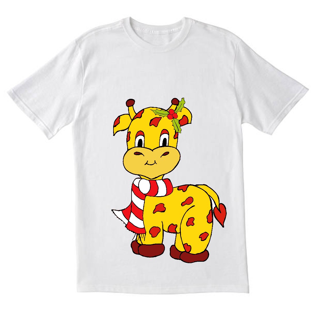 Cute Christmas T-shirt Giraffe Stickers cover image.