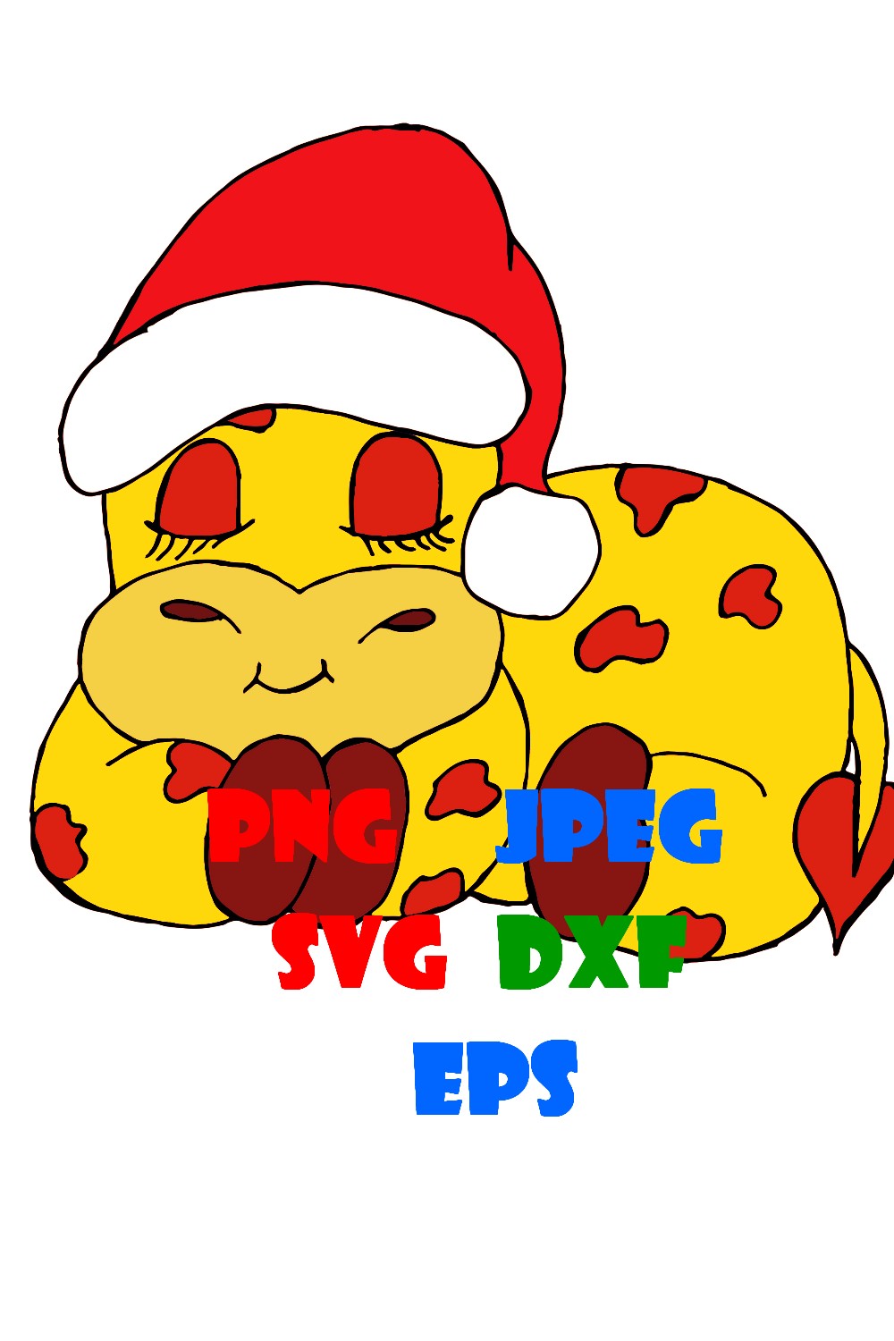 Cute Christmas Giraffe Stickers pinterest image.