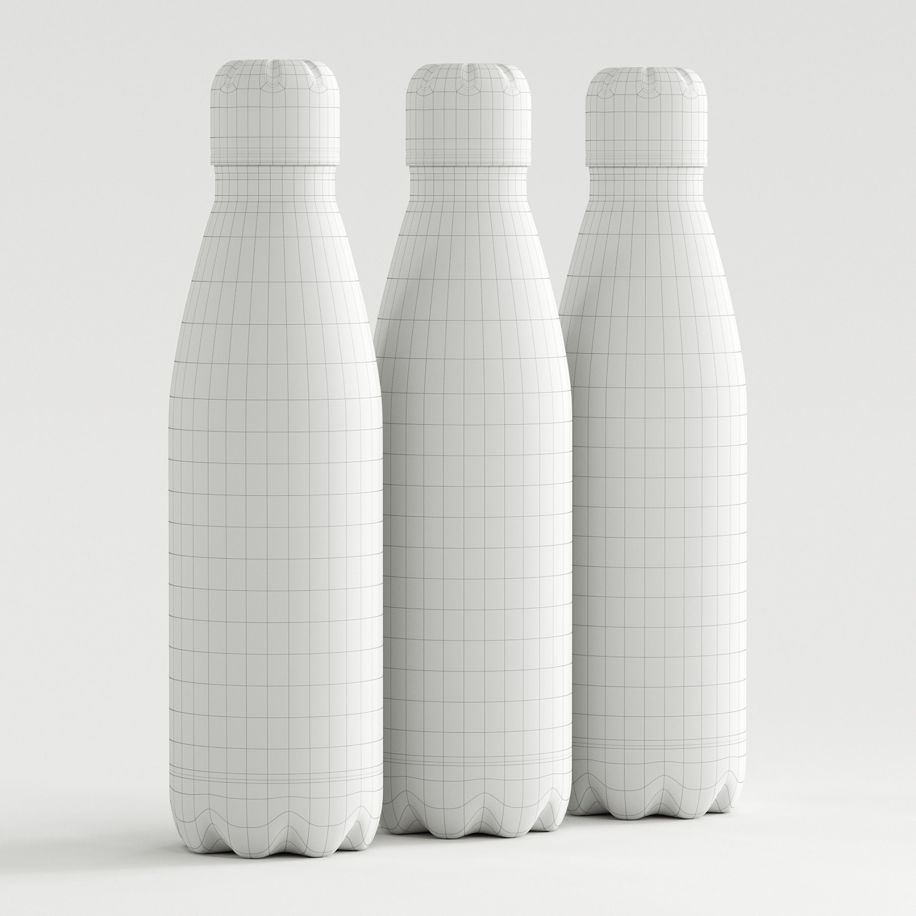 Image of a wonderful 3d model of bottles without textures