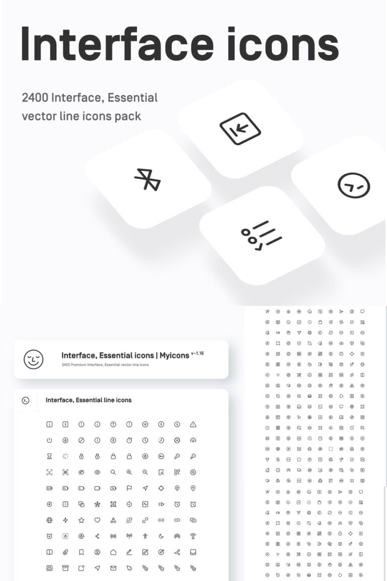 Interface, Essential, UI Line Icons – MasterBundles