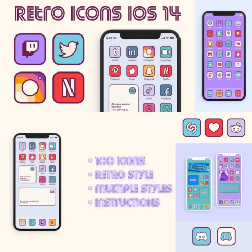 IOS 14 Retro Home Screen Icons.