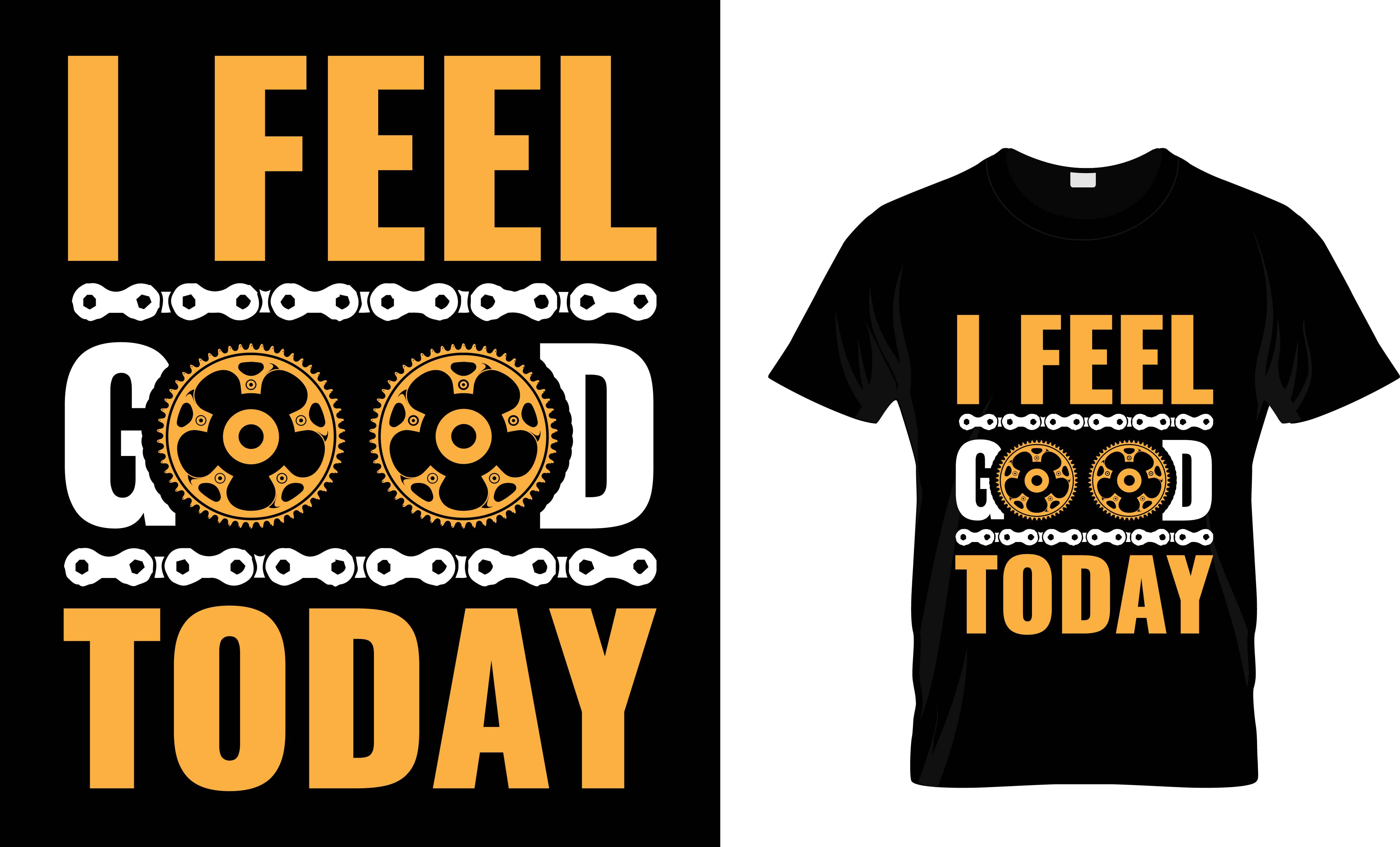 Black t-shirt with orange lettering and wheels illustration.