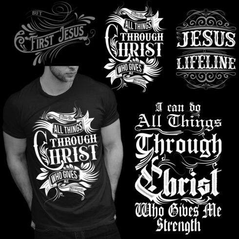 Jesus Christ Typography T-shirt Design cover image.