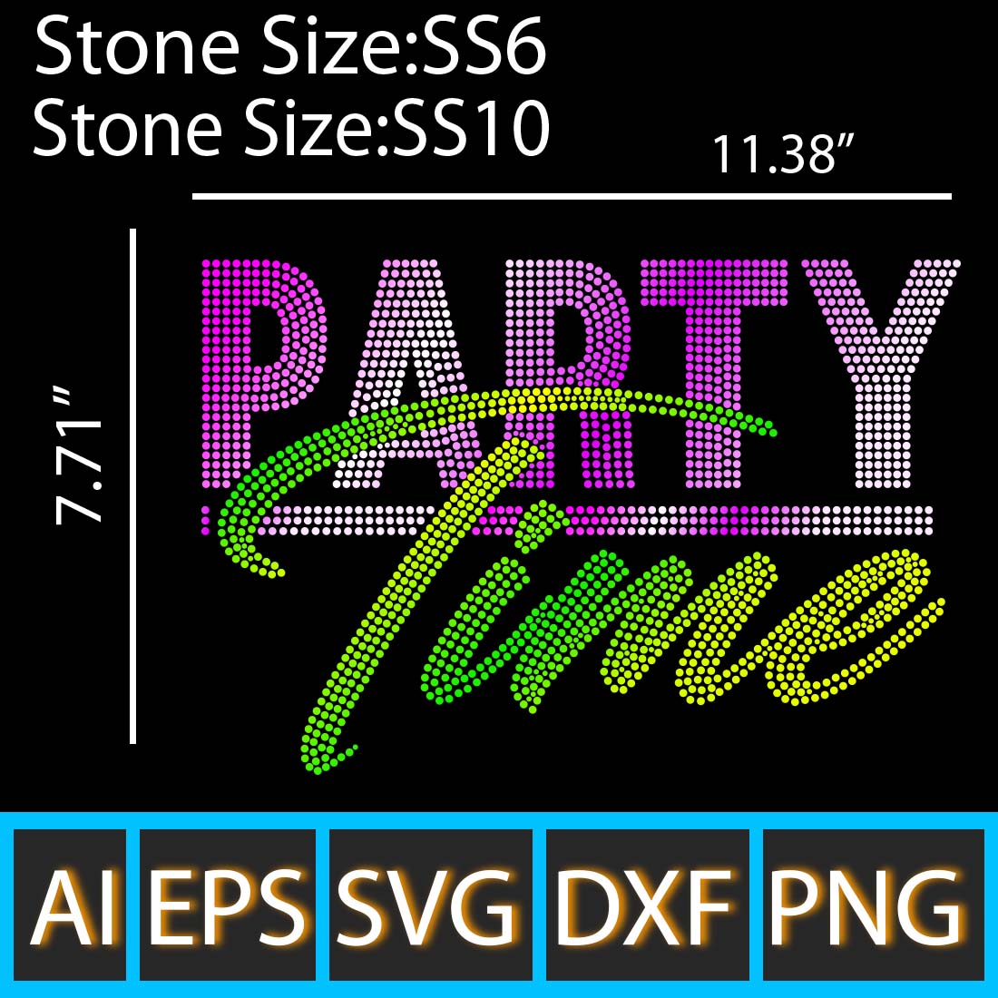 Party Time Rhinestone Templates Design cover image.