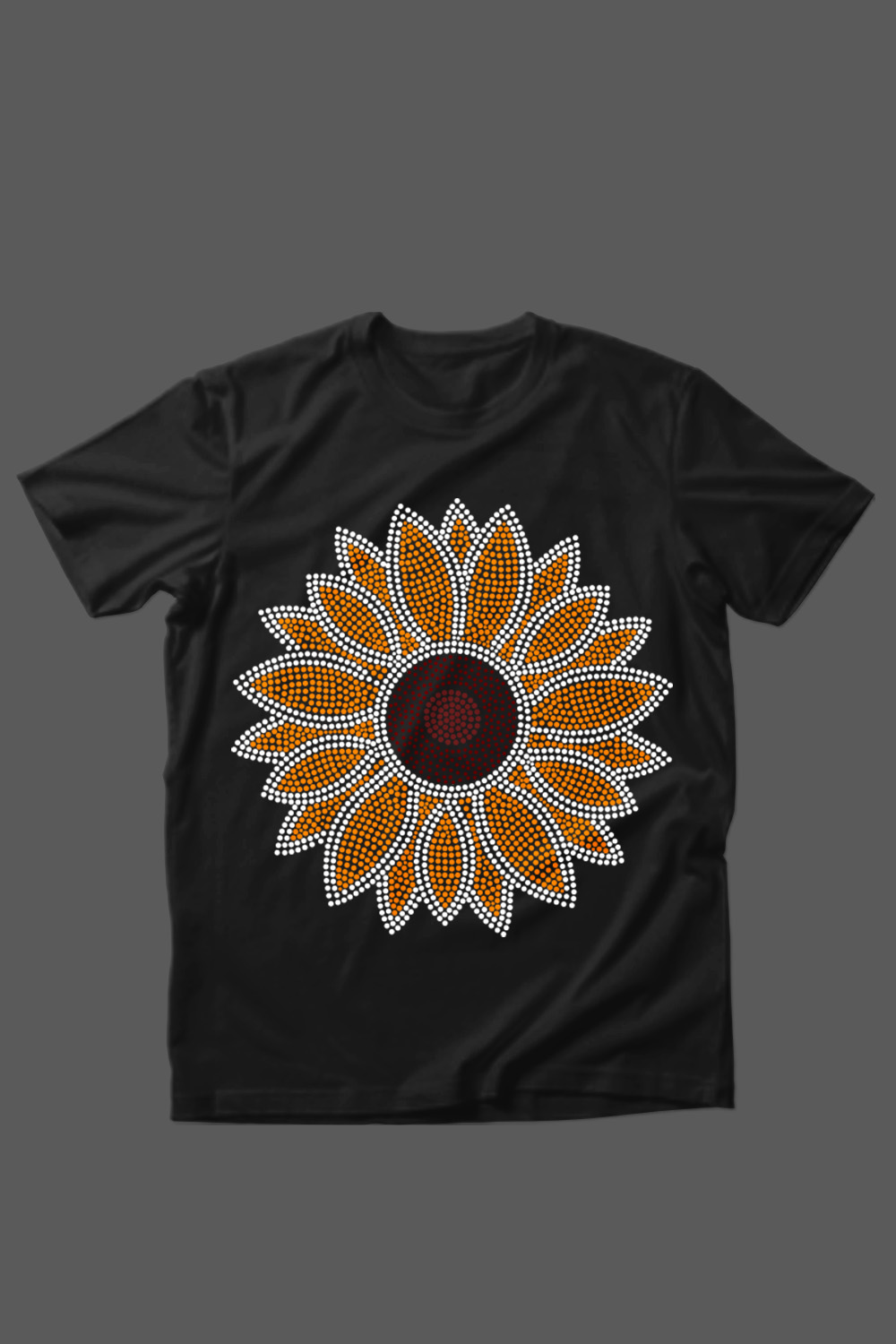 Sunflower Rhinestone Template Design pinterest image.