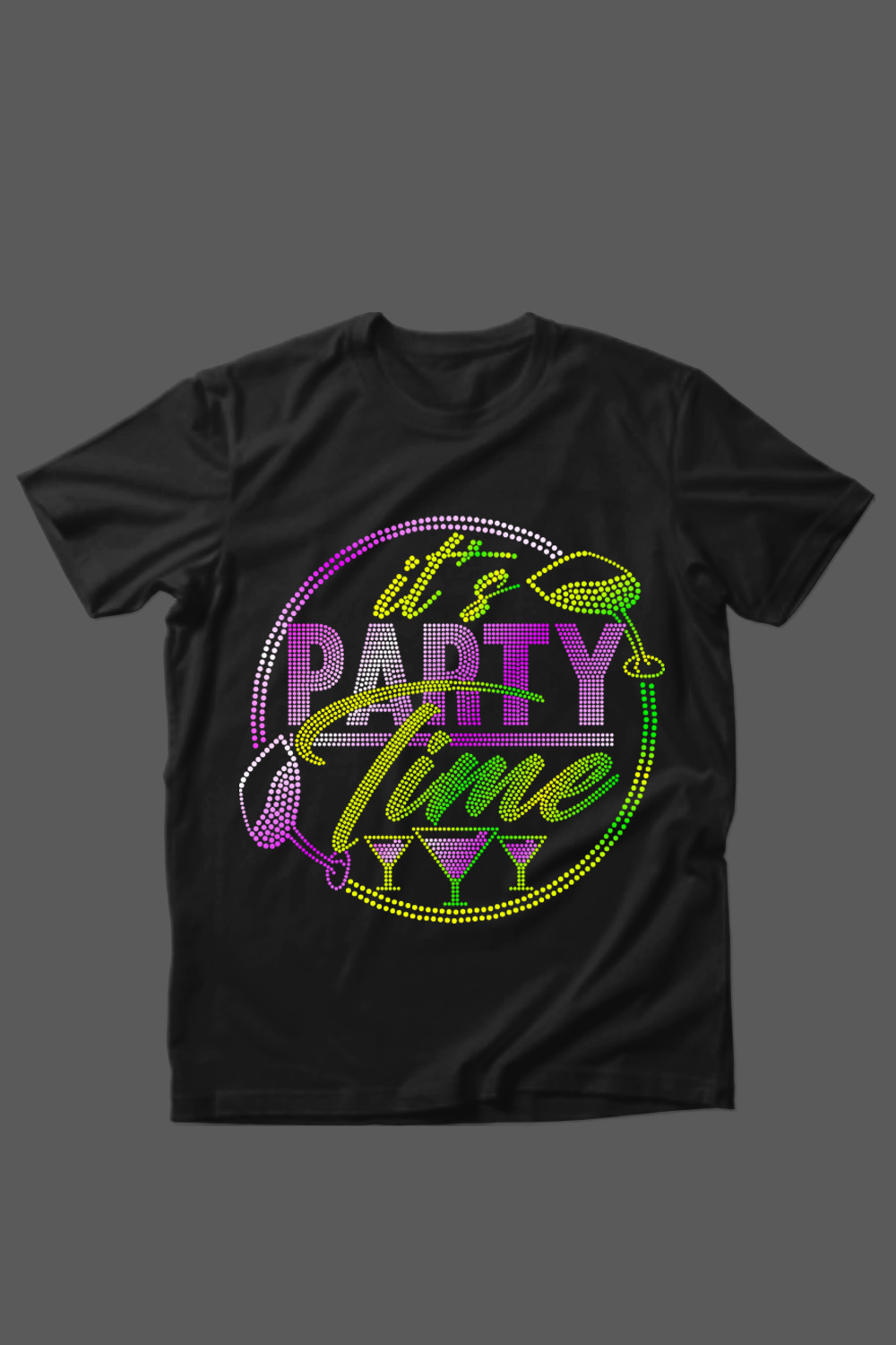 It’s Party Time Rhinestone Templates Design pinterest image.