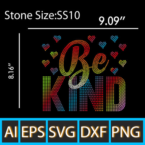Be Kind Rhinestone Templates Design cover image.