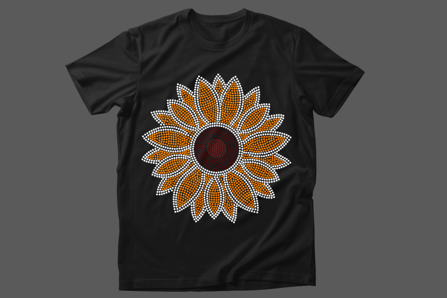 Sunflower Rhinestone Template Design preview image.