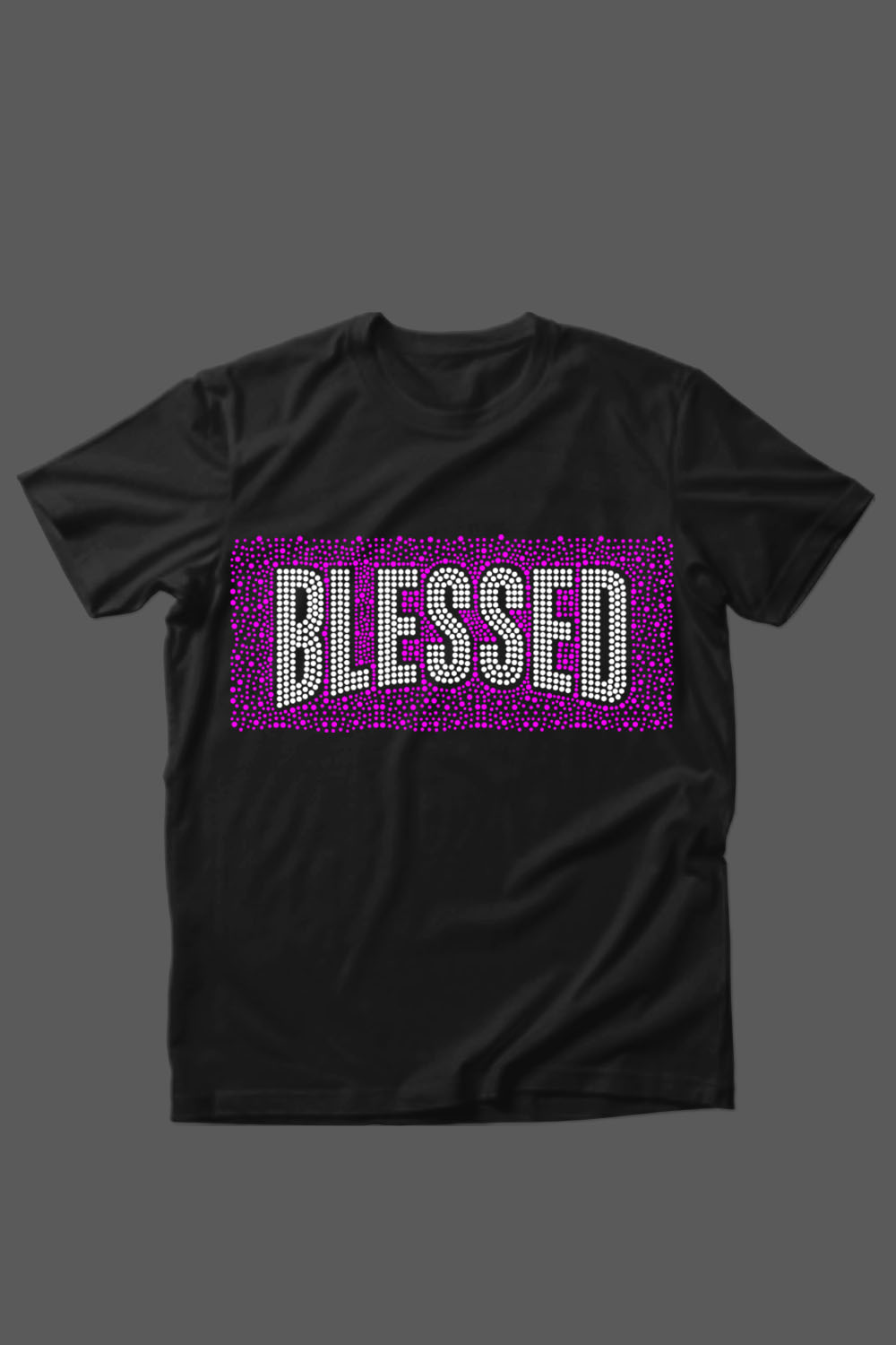 Image of a black T-shirt with an irresistible Blessed slogan