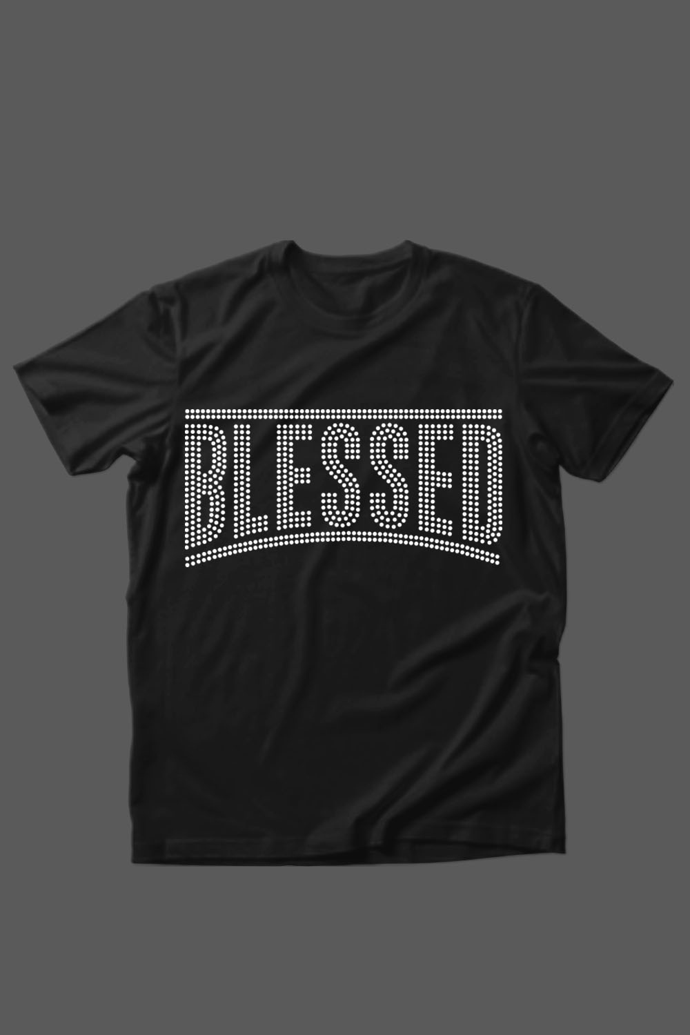Image of a black t-shirt with the enchanting inscription Blessed