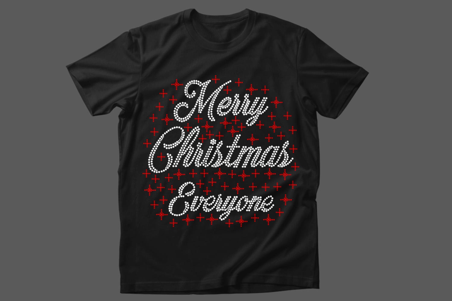 Merry Christmas Everyone Rhinestone Template Design preview image.