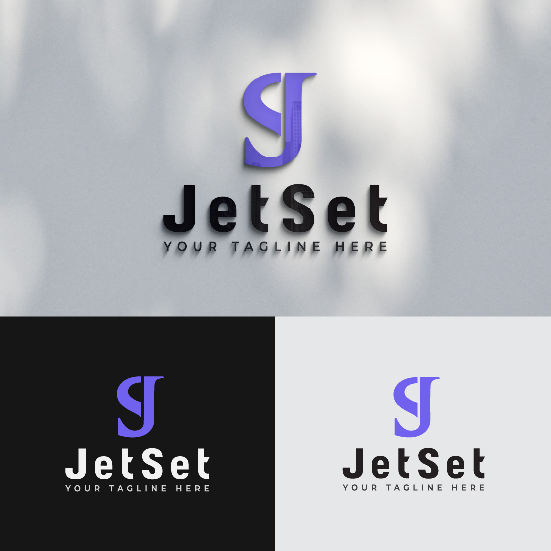 Monogram Letter JS Logo Design Template cover image.
