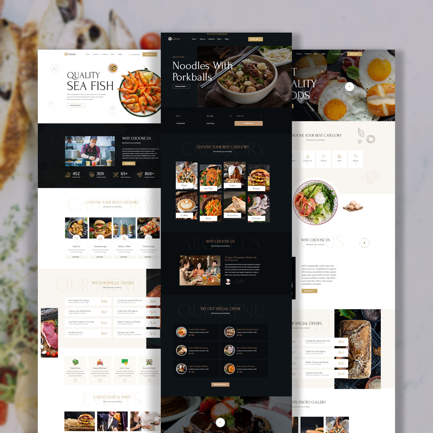 Kababi Restaurant WordPress Theme cover.
