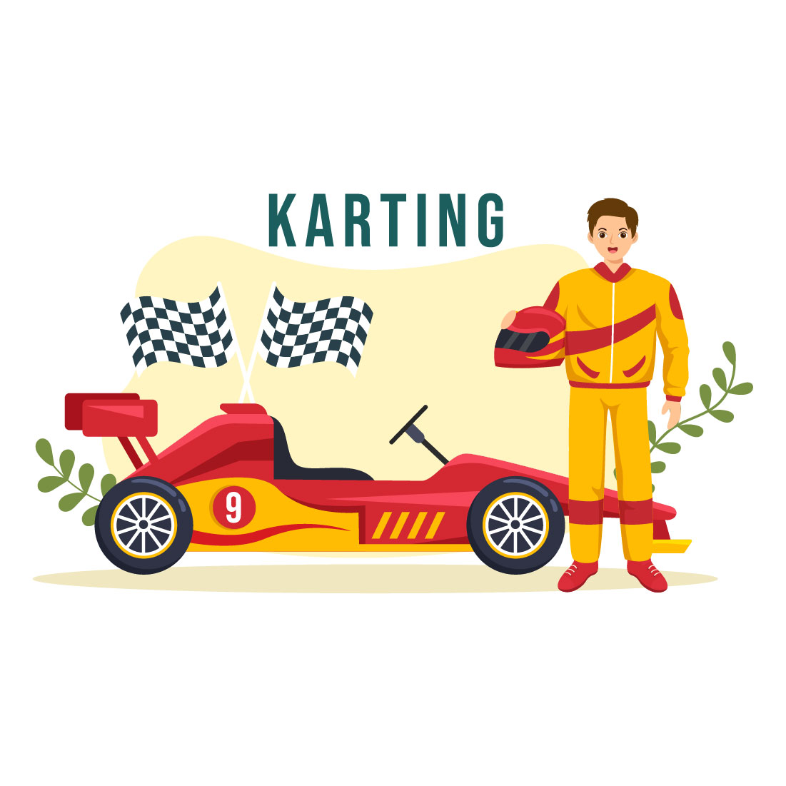 Karting Sport Illustration main cover image.