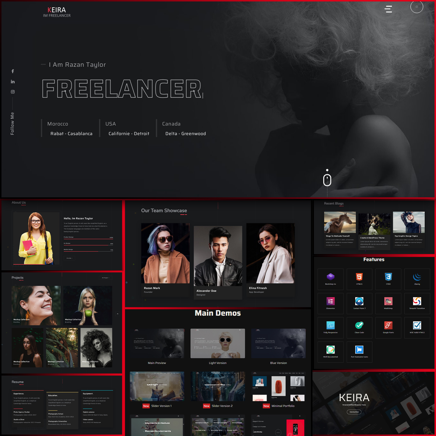 Keira - Personal Portfolio WordPress Theme.