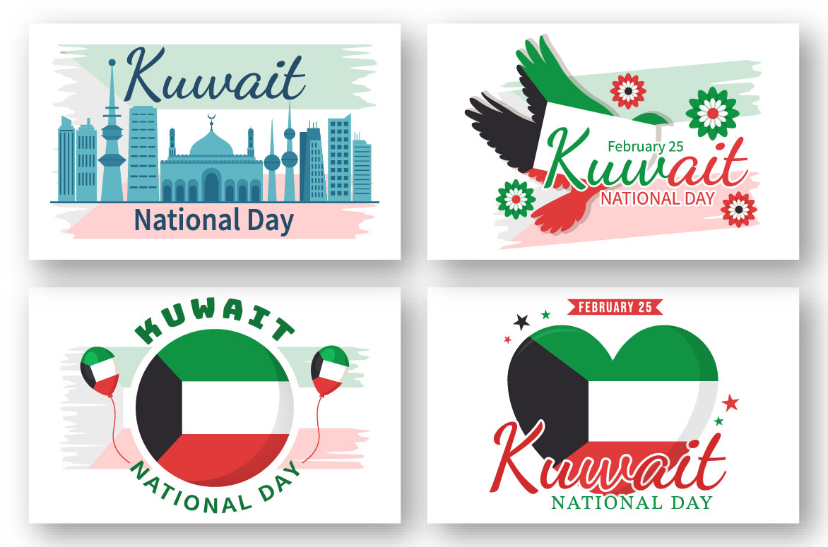 National Kuwait Day Illustration preview image.