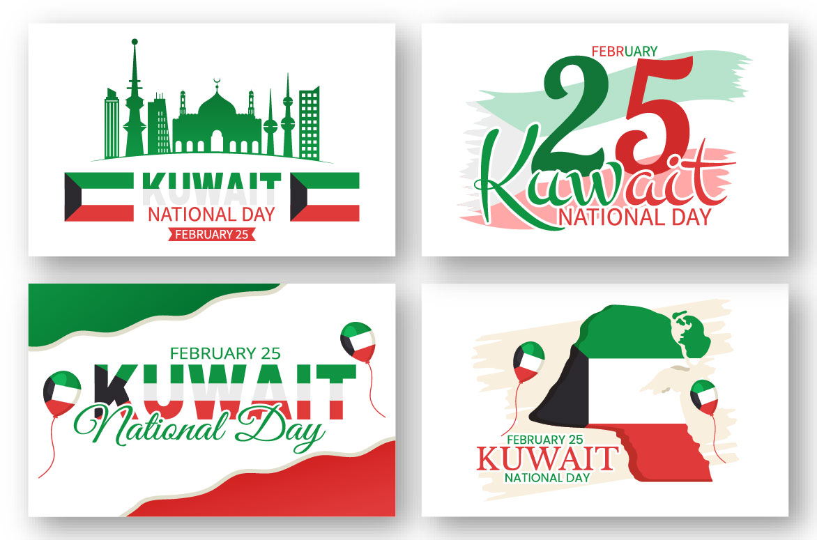 Kuwait Day Graphics Design preview image.
