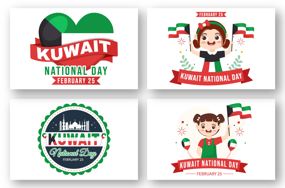 Cartoon Kuwait Day Graphics Design preview image.