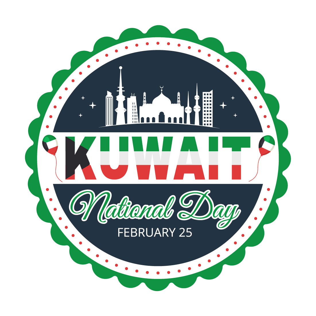 Kuwait Day Graphics Design cover image.