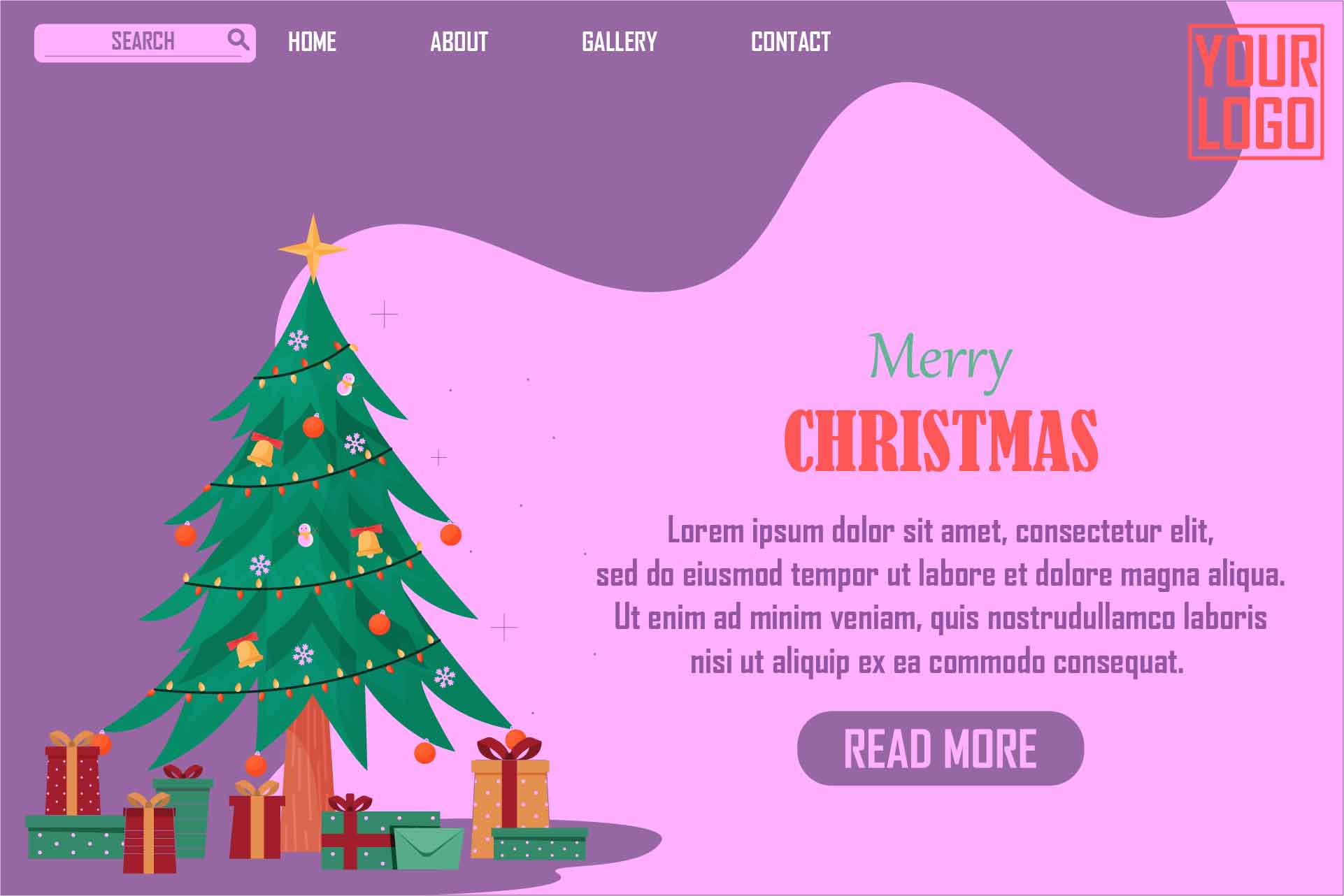 Colorful Landing Pages Xmas Design pinterest image.