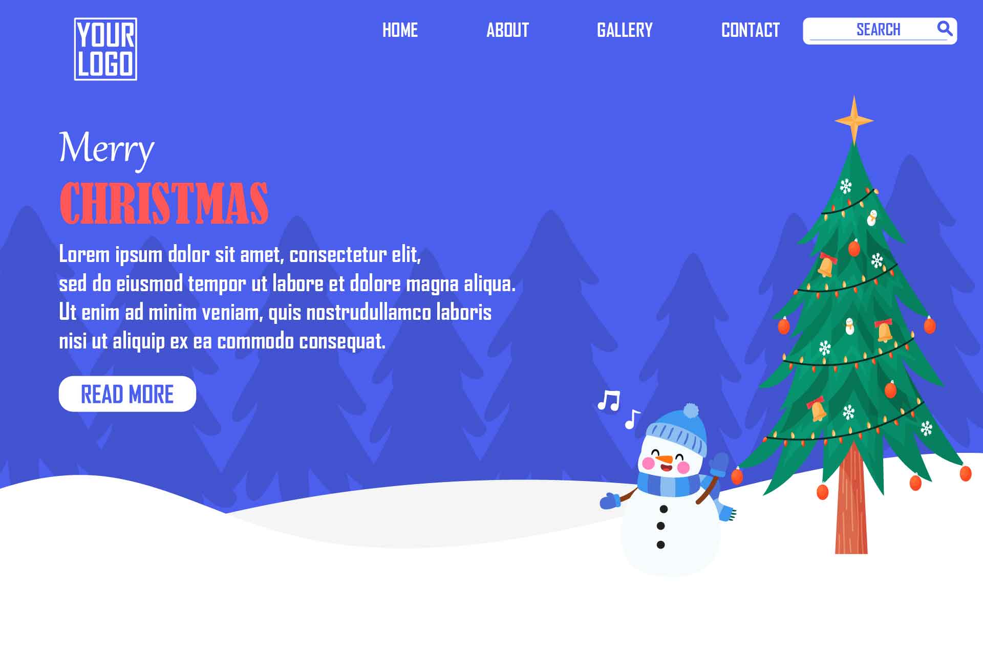 Landing Page Merry Christmas preview image.
