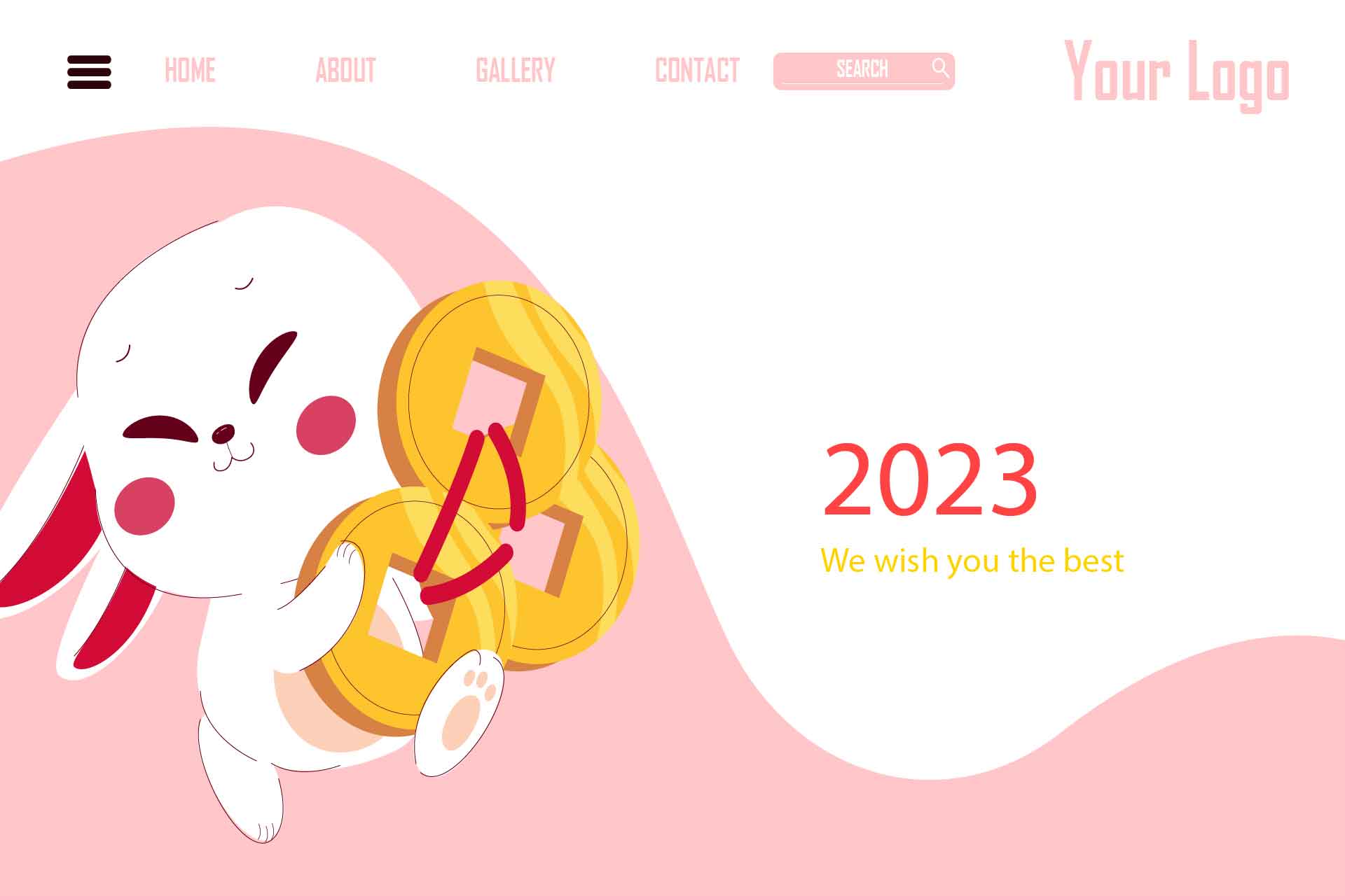 Chinese New Year Landing Pages Lunar Pink Bundle preview image.