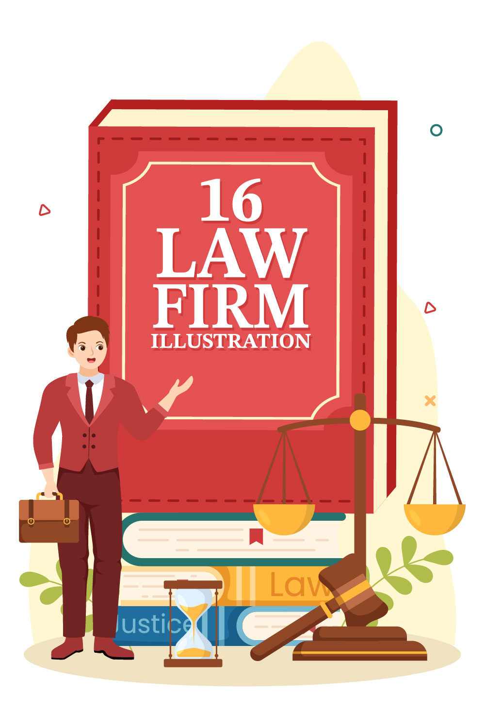 Law Firm Services Illustration pinterest image.