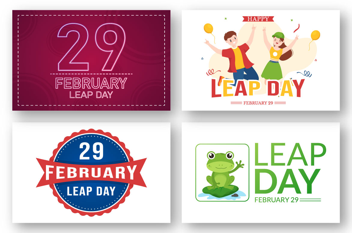 Cartoon Leap Day Graphics Design preview image.