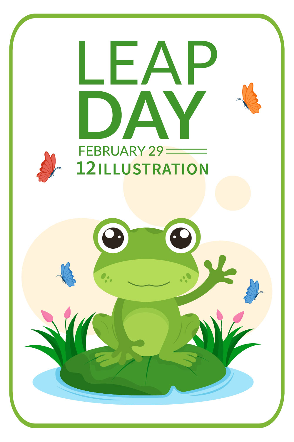 Happy Leap Day Illustration pinterest image.