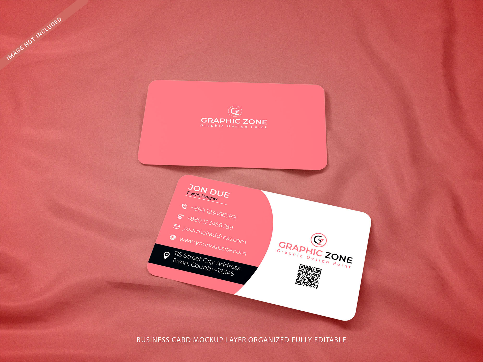 Delicate pink and white business cards.