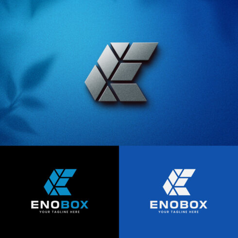 Letter E Square Box Logo Design Template cover image.