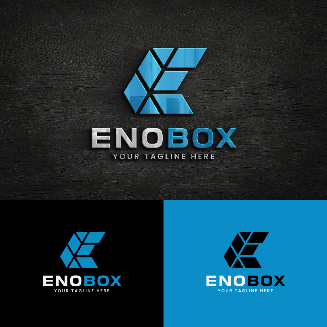 Square Box E Letter Logo Design Template cover image.