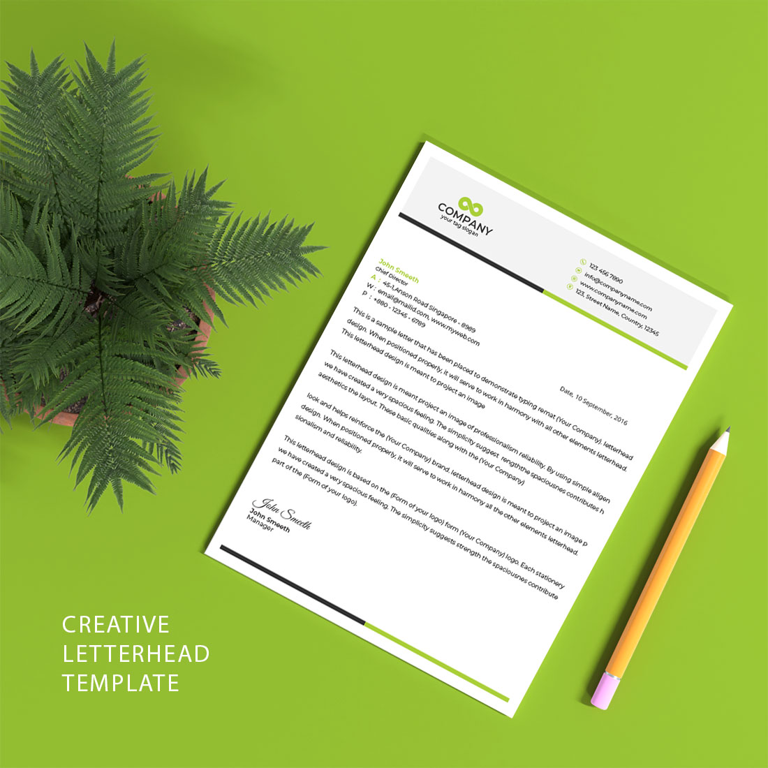 Corporate Letterhead Design Template cover image.