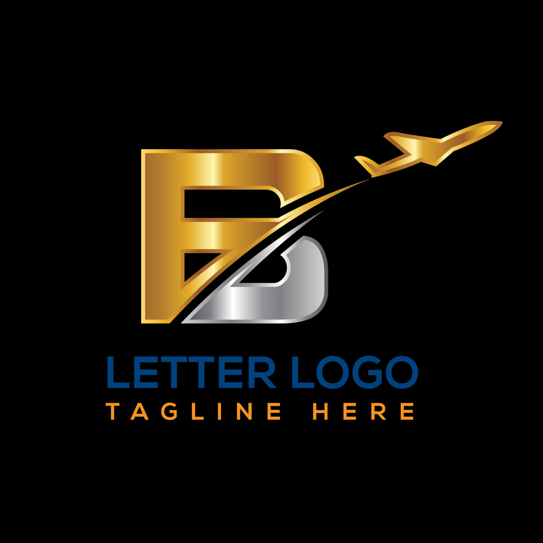 Airplane Logo Letter B Design cover image.