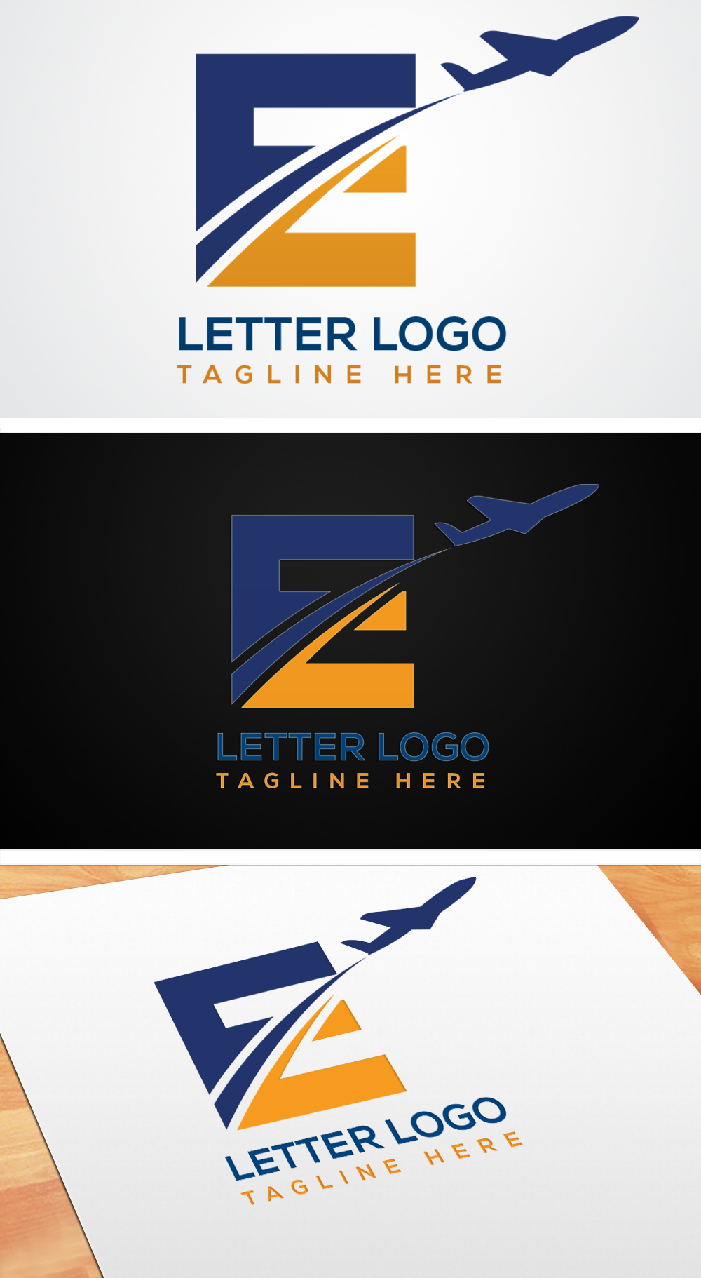 Letter E Airline Logo Design preview image.