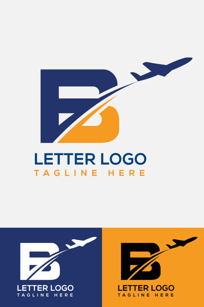 Letter B Airplane Logo Design - MasterBundles