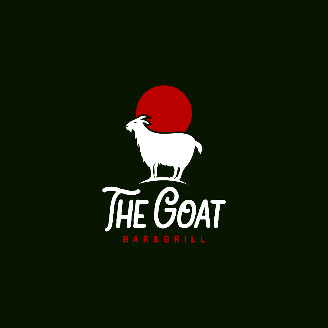 White Goat with Red Ball Logo Design preview image.
