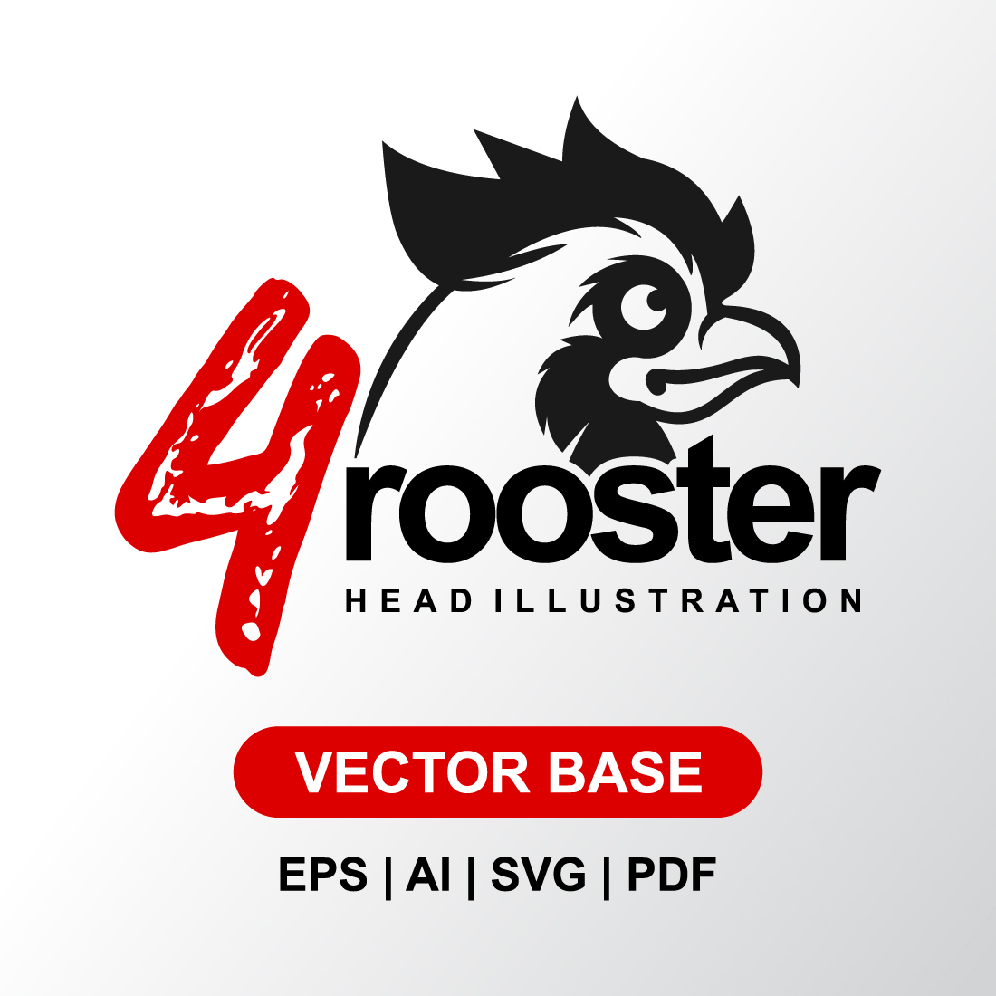 Rooster Head Illustration Design cover image.
