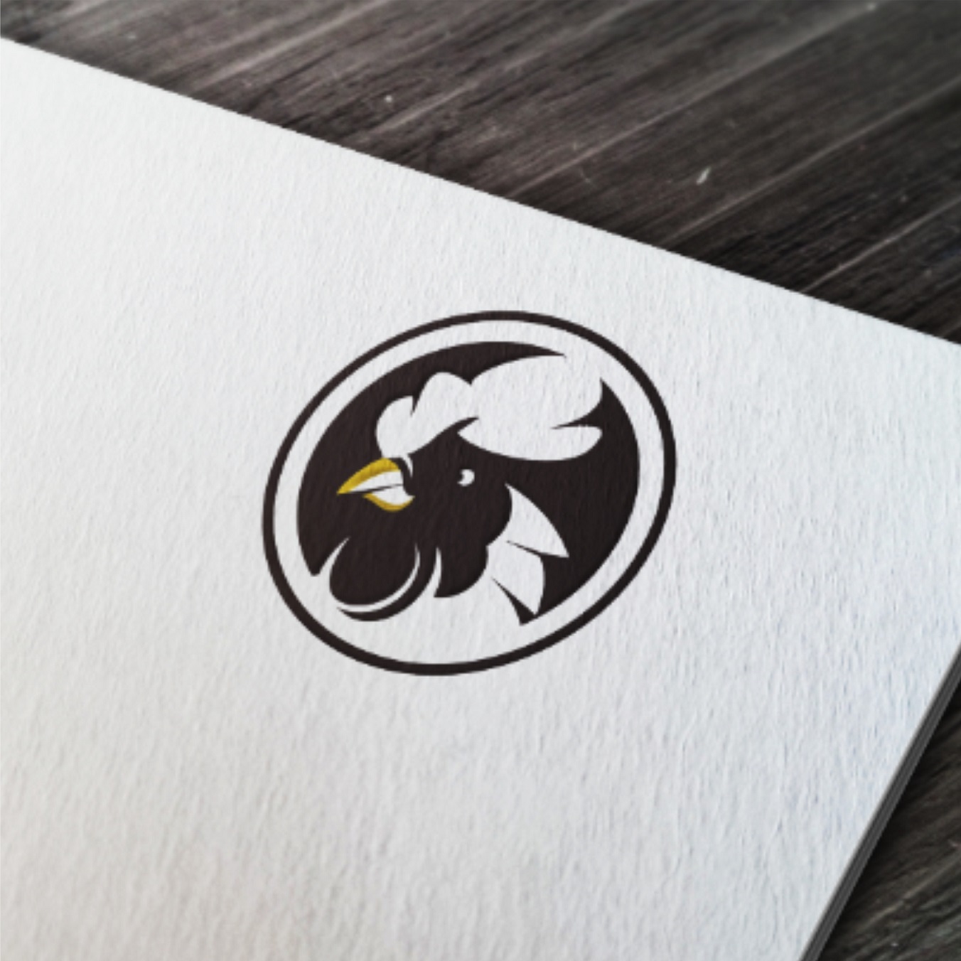 Minimalist Rooster Head Black and White Illustration Design preview image.