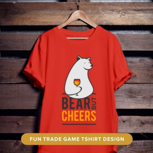 Fun Bearish Design Playful T-shirt Print cover image.