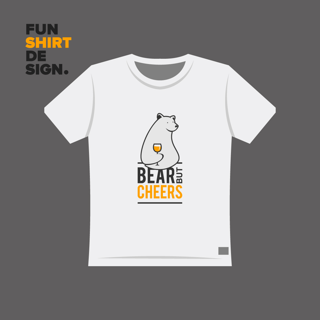 Fun White T-shirt Bearish Design preview image.