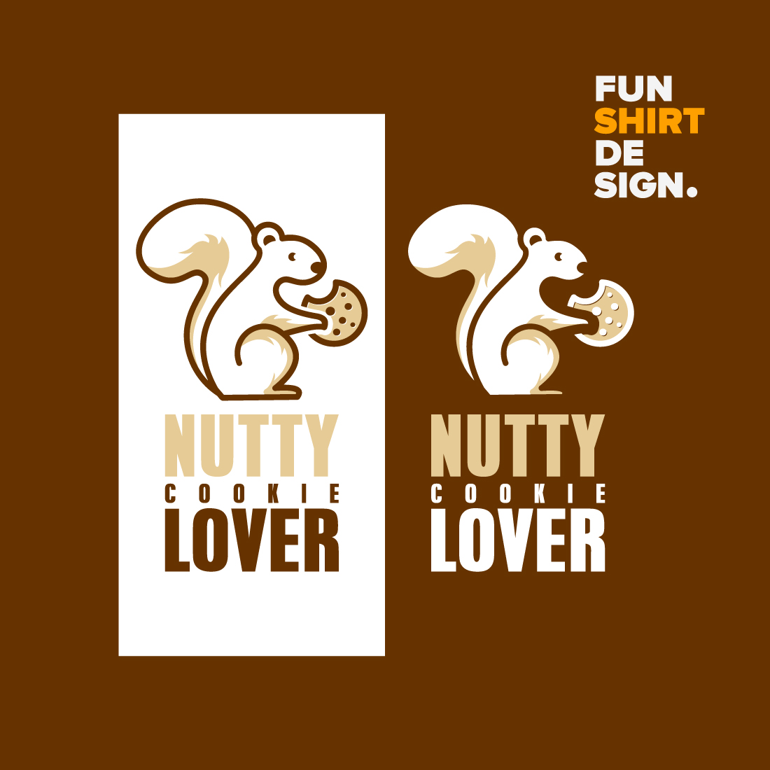 Cute Cartoony Squirrel T-Shirt Design preview.