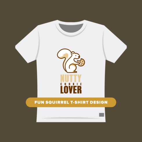 Cute Cartoony Squirrel T-Shirt Design main cover.