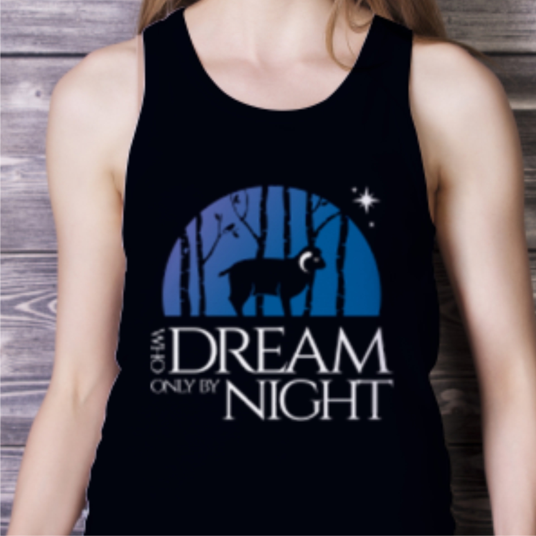 T-Shirt Dream Night Illustration Design preview image.